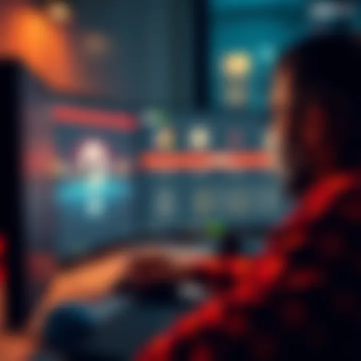Person analyzing betting rules A person looking at betting guidelines on a computer screen with a question mark graphic
