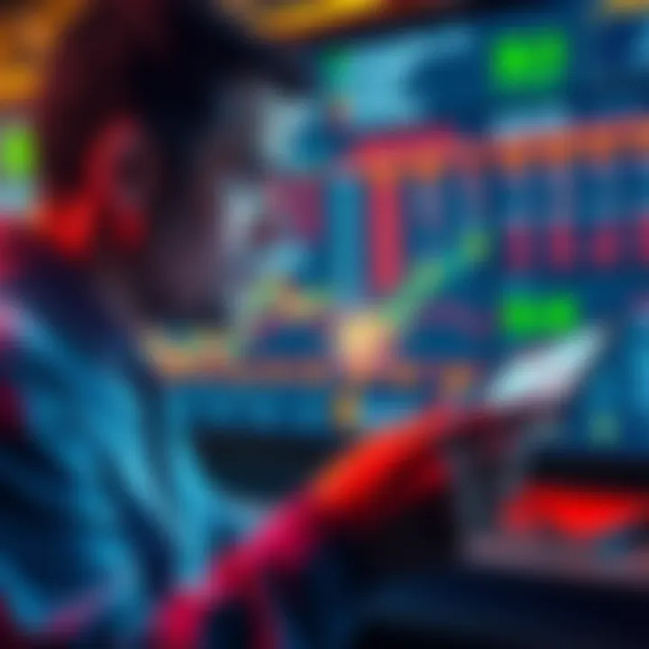 A person reviewing betting charts and financial data while avoiding impulsive gambling decisions.