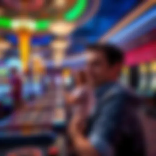 A participant enjoying the 10x event at a casino in Lake Tahoe, with gaming tables and slot machines in the background