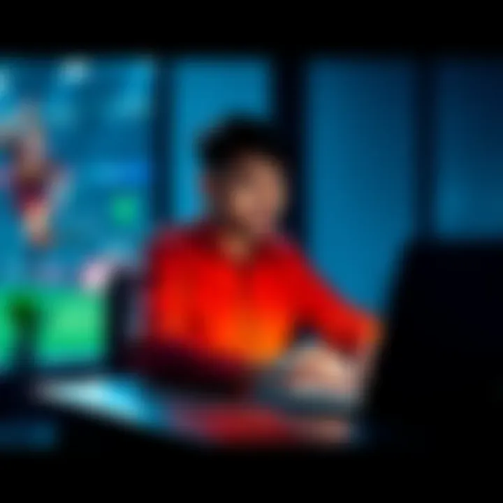 Person looking at betting site on laptop A person sitting at a desk, looking concerned while viewing a betting website on their laptop, symbolizing issues with betting limits.