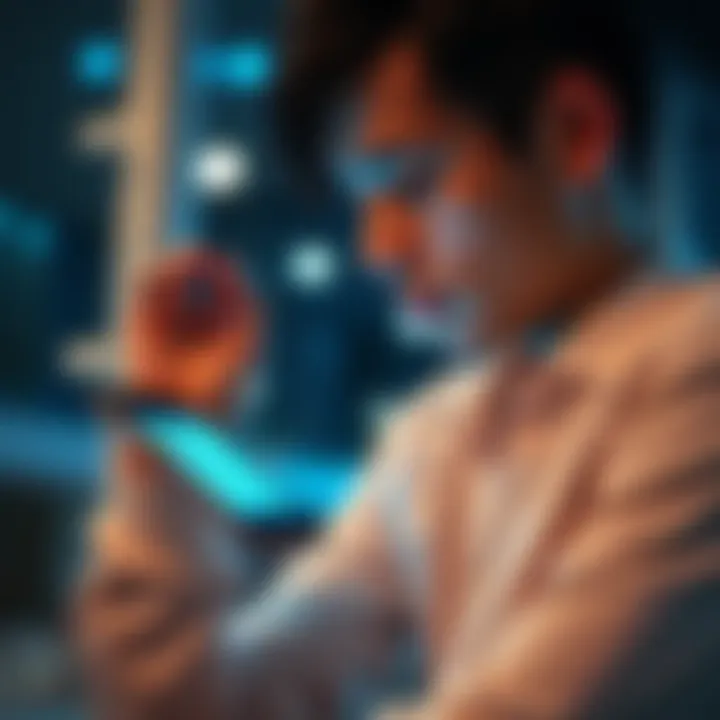 A person looking at their mobile phone displaying earnings from a survey program