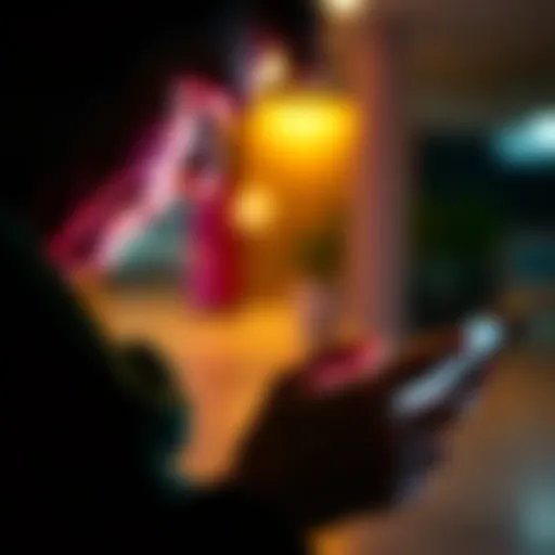 A person eagerly looking at their smartphone, waiting for a response to a message within an hour