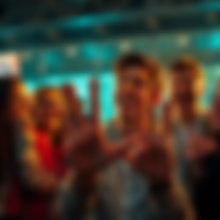 A person laughing while counting X's on their fingers, surrounded by friends sharing in the humor, showcasing disbelief and joy.