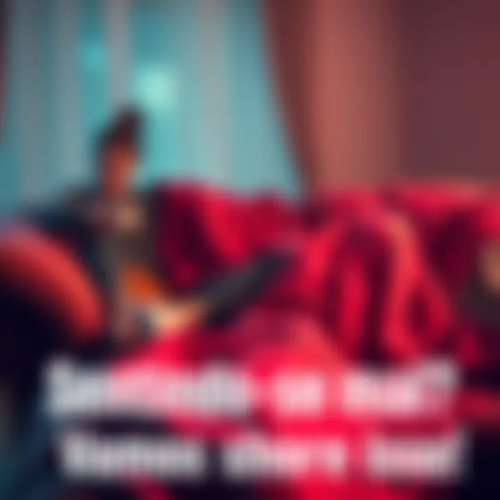 A person sitting on a couch looking sick with a blanket, holding a cup of tea