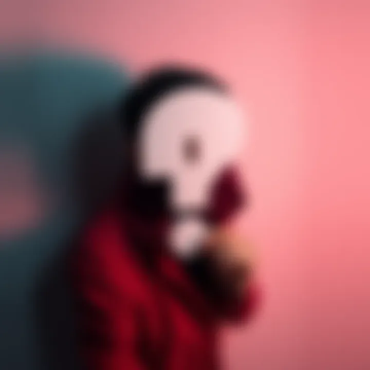 A person partially obscured by a large question mark, looking curious and thoughtful.