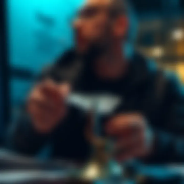 Person paying rent Individual making a rent payment with a worried expression, reflecting the temporary relief but uncertainty about the future.