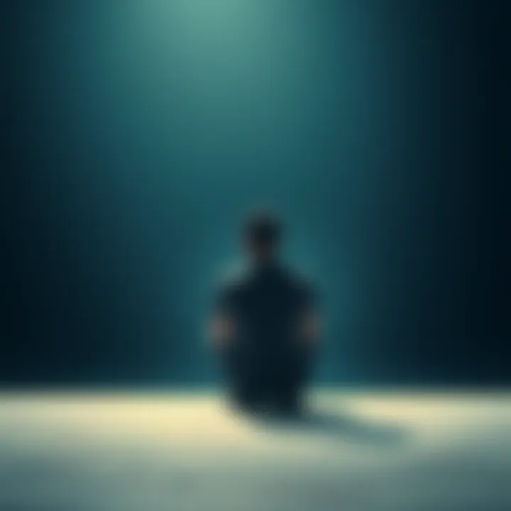 Person Reflecting on Loss Individual sitting alone, deep in thought, symbolizing loss and the search for balance in life