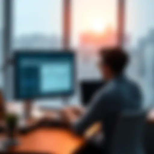 A person sitting at a desk looking at a computer screen with financial documents, contemplating how to use their bonus effectively.