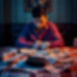 A person looking distressed while sitting at a table covered with bills and an empty wallet, symbolizing financial struggles due to gambling addiction.