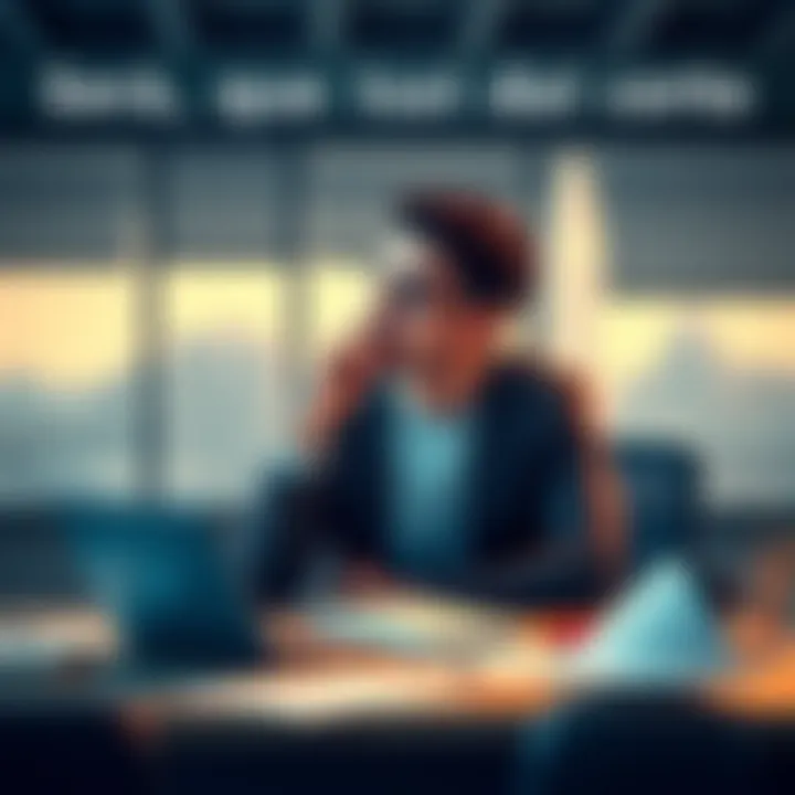 A person sitting at a desk, deep in thought with papers and a laptop around them, considering the success of a project.