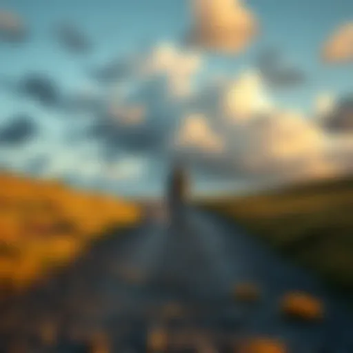 A person standing at a crossroads, looking thoughtfully at two paths representing different choices, symbolizing the idea of taking risks in life.
