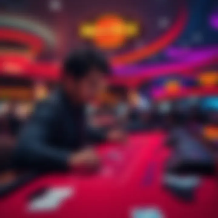 A person betting money at a Hard Rock Casino table, looking contemplative