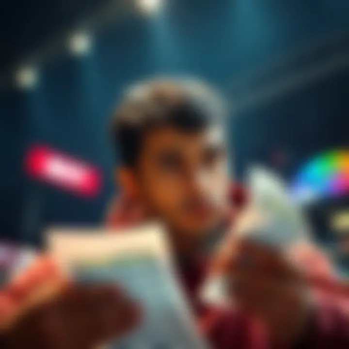 A person looking at betting slips with a thoughtful expression, reflecting uncertainty in their betting decisions.