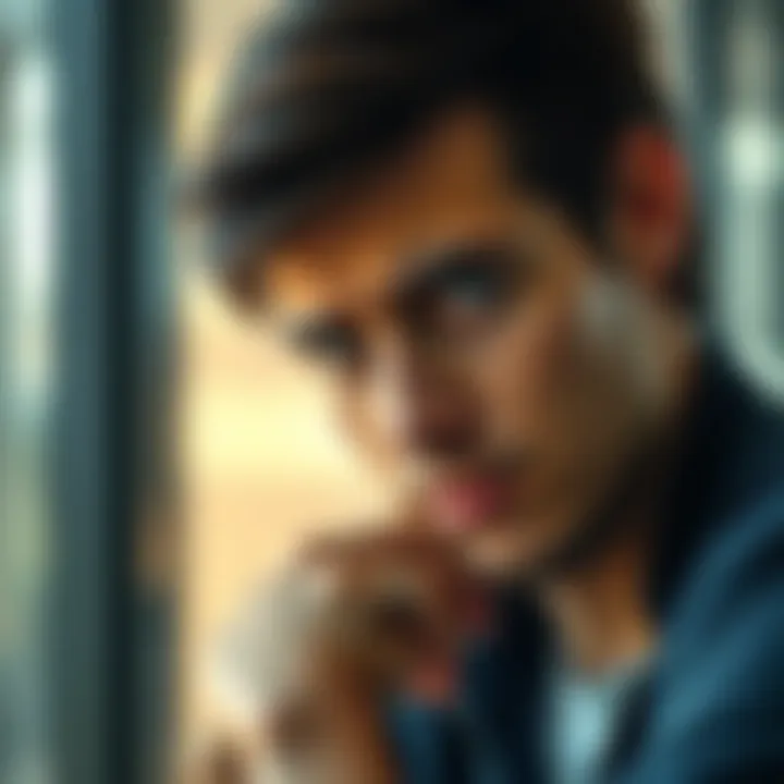 Individual with a thoughtful expression considering a betting decision, showcasing a focus on gut instincts.