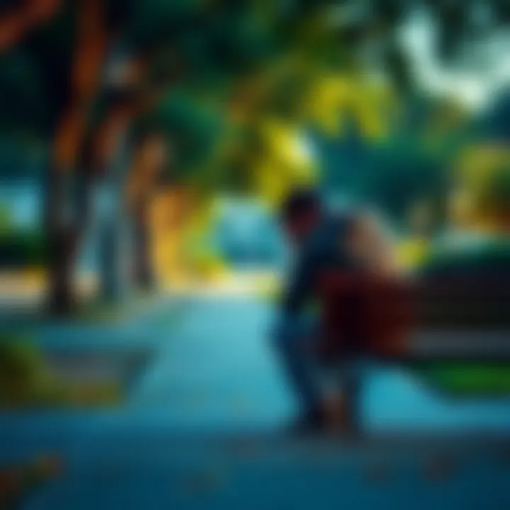 A person sitting on a bench, looking troubled while pondering over their life decisions, surrounded by a park setting.