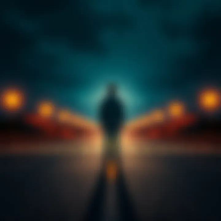 Individual standing at a crossroads, weighing options.