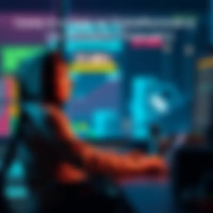 An individual sitting at their desk, staring at a computer screen with a worried expression, representing the struggles of online gambling and financial troubles