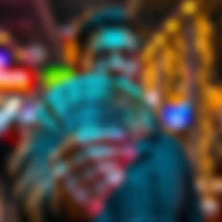 A person holds a handful of cash with a thoughtful expression, considering how to spend their money wisely for the weekend