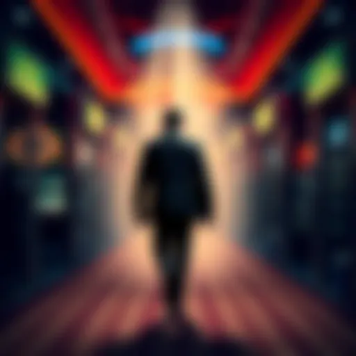 Individual walking away from a casino with a determined expression, symbolizing a new beginning away from betting.