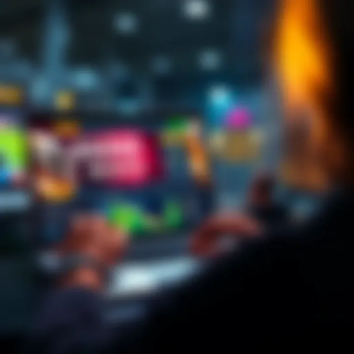 A person examining a betting website on a laptop, showing a $100 bonus offer for Fancash promotions.