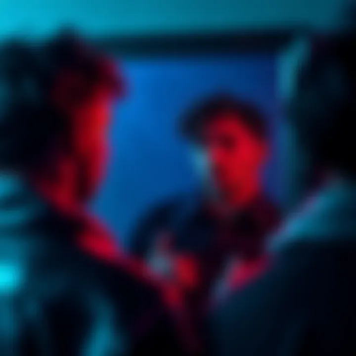 A person reflecting on their actions while looking in a mirror, symbolizing self-sabotage