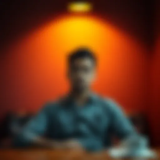 A person sitting with a puzzled expression, reflecting on thoughts and emotions