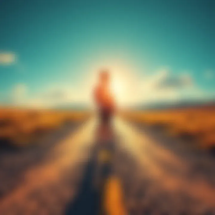 A person standing at a crossroads, looking hopeful for new challenges ahead.