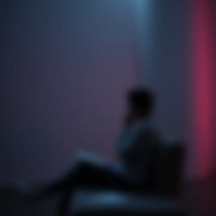 A person sits in a quiet room, deep in thought, contemplating their gambling experience and recovery process, with a notepad and pen nearby.