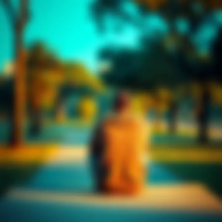 A person sitting alone in a park, looking thoughtful, with a distant gaze reflecting on past mistakes and lost chances.