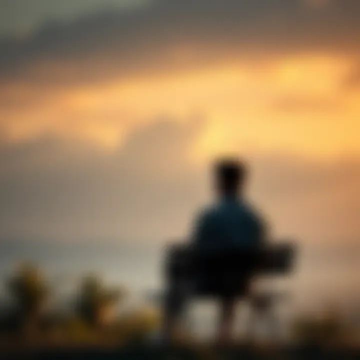 A person sitting on a bench, gazing thoughtfully into the distance, symbolizing indifference towards life's difficulties.