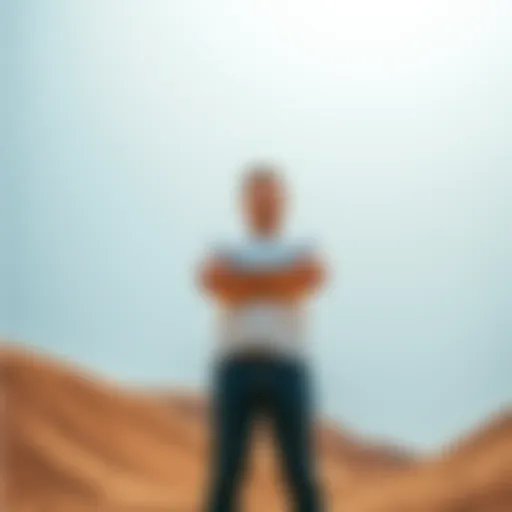 A person standing tall with arms crossed, exuding confidence in a bright setting.