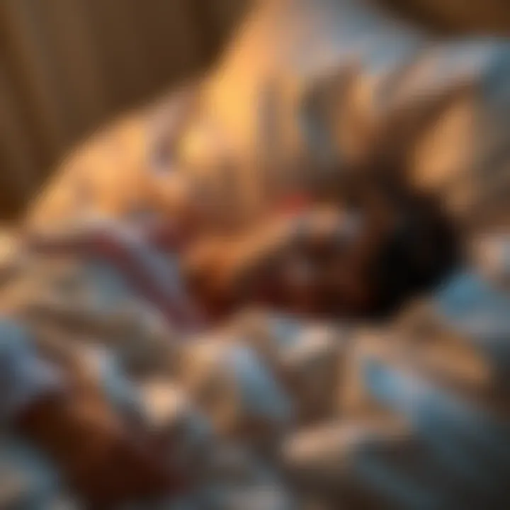 A relaxed individual resting in a cozy bed with soft pillows and blankets, symbolizing the connection between good sleep and financial well-being.