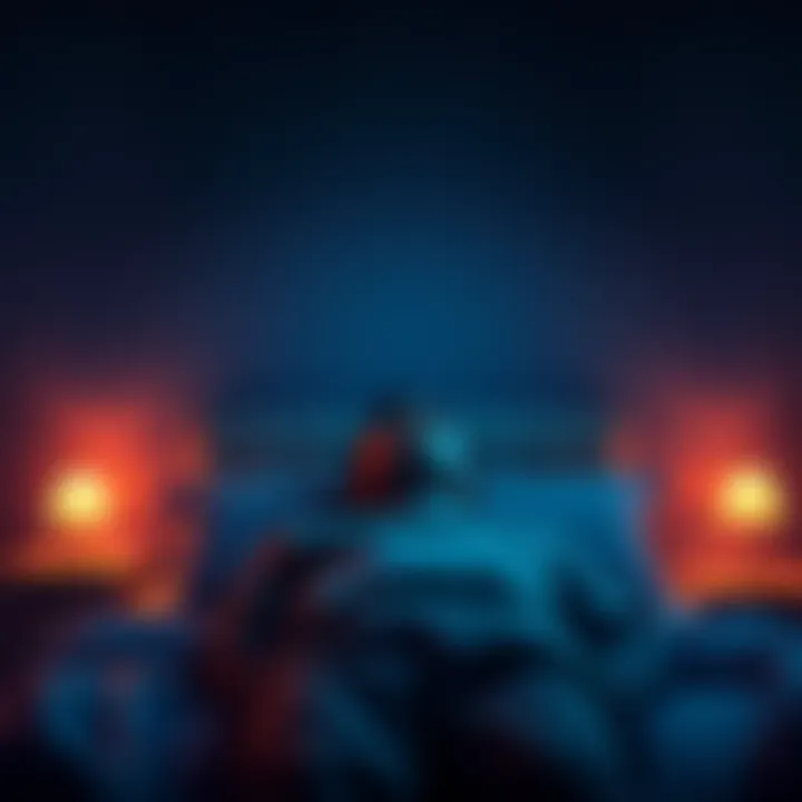 Person staring at the ceiling in solitude A person lying on a bed, gazing up at the ceiling while feeling lonely