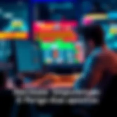 A person sitting at a desk with a computer, looking stressed and worried while viewing online betting websites.
