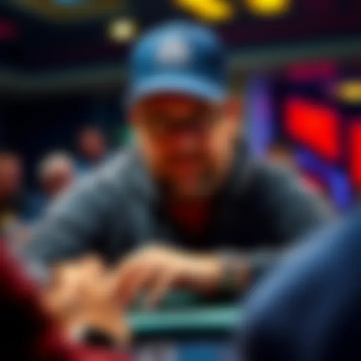 Phil Hellmuth leading the final table at the World Series of Poker, focused on winning his 18th bracelet.