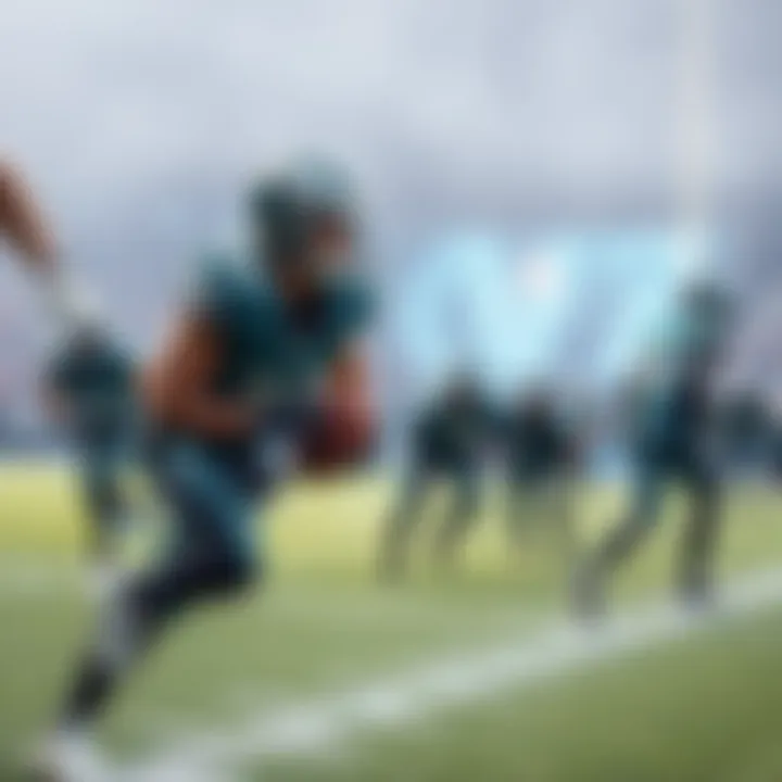 Philadelphia Eagles players in action during NFL Game Day 1, showing teamwork and strategy on the field