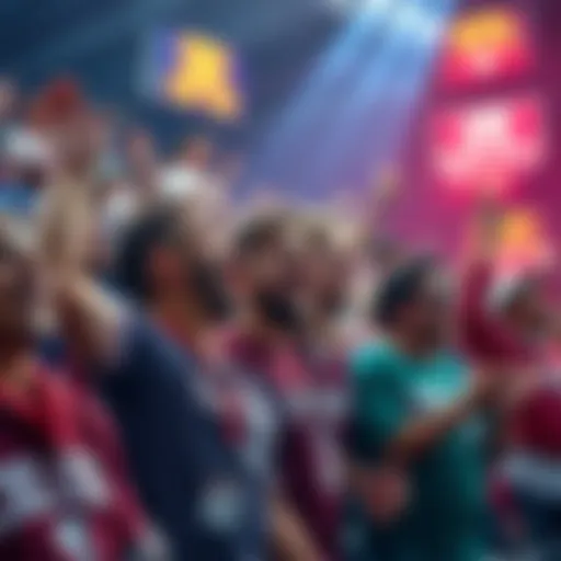 Excited Philadelphia fans wearing team colors, cheering loudly during the game against Utah