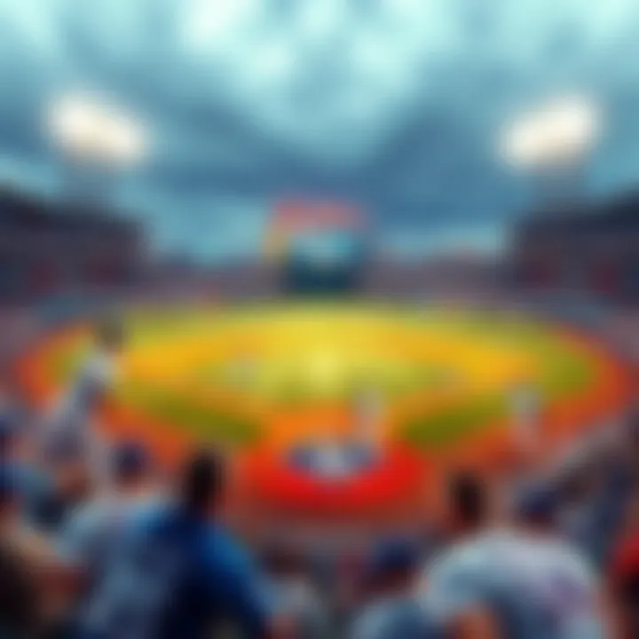 Exciting baseball game between the Philadelphia Phillies and Los Angeles Dodgers with players on the field
