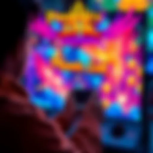 A person playing the Phoenix Link game on a colorful gaming screen with vibrant graphics
