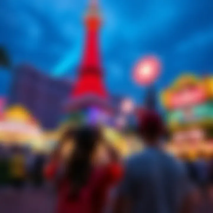 Players and tourists taking photos at popular locations during the WSOP