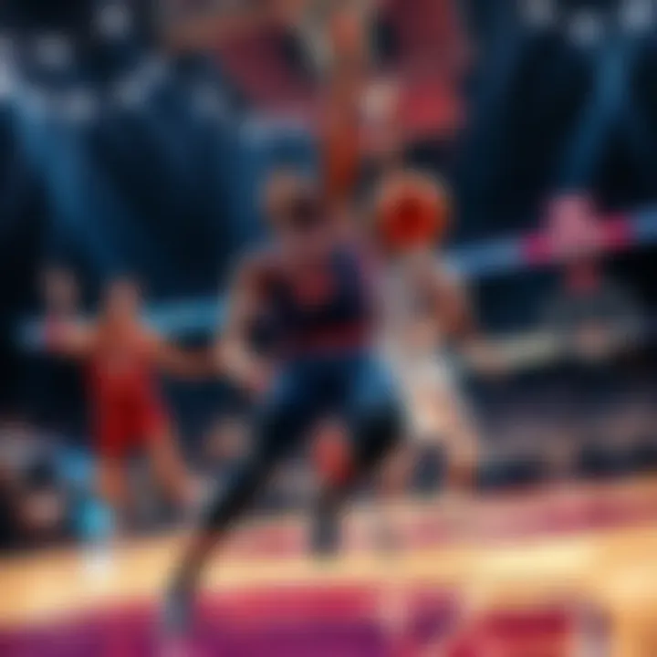 Detroit Pistons players in action against Cleveland Cavaliers on the basketball court