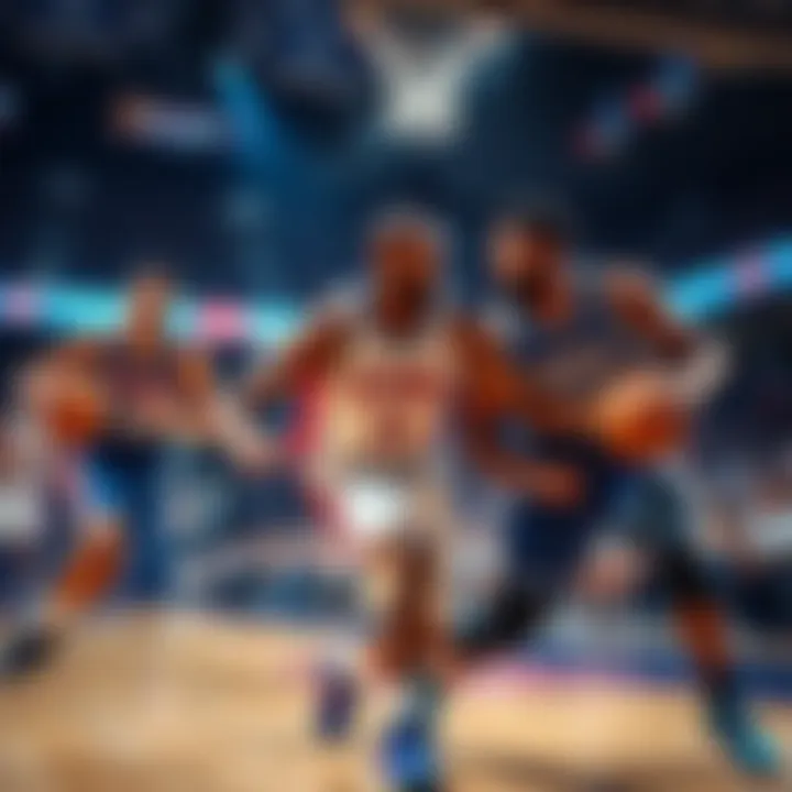 Detroit Pistons players in action against the Orlando Magic during a tough basketball game