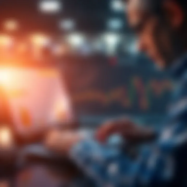 A person examining betting odds on a laptop with charts and graphs related to Plat 1.