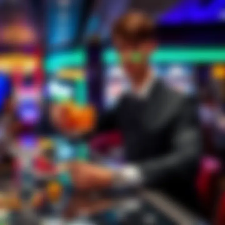 A bartender serving premium cocktails to a player in a high-limit area of a casino