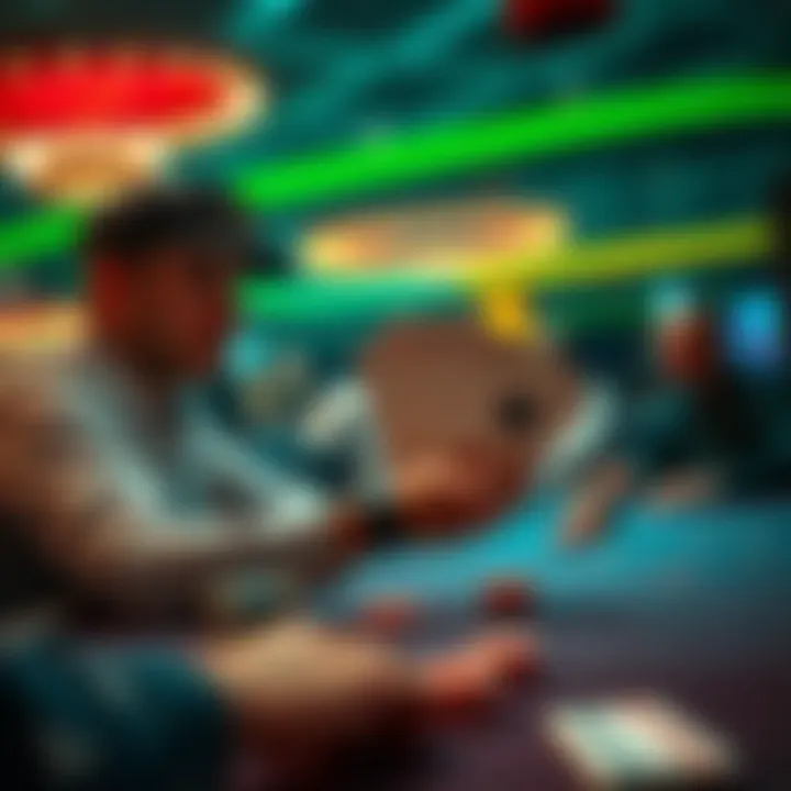 A player looks surprised at a poker table as their opponent reveals a winning hand of quads after an intense match.