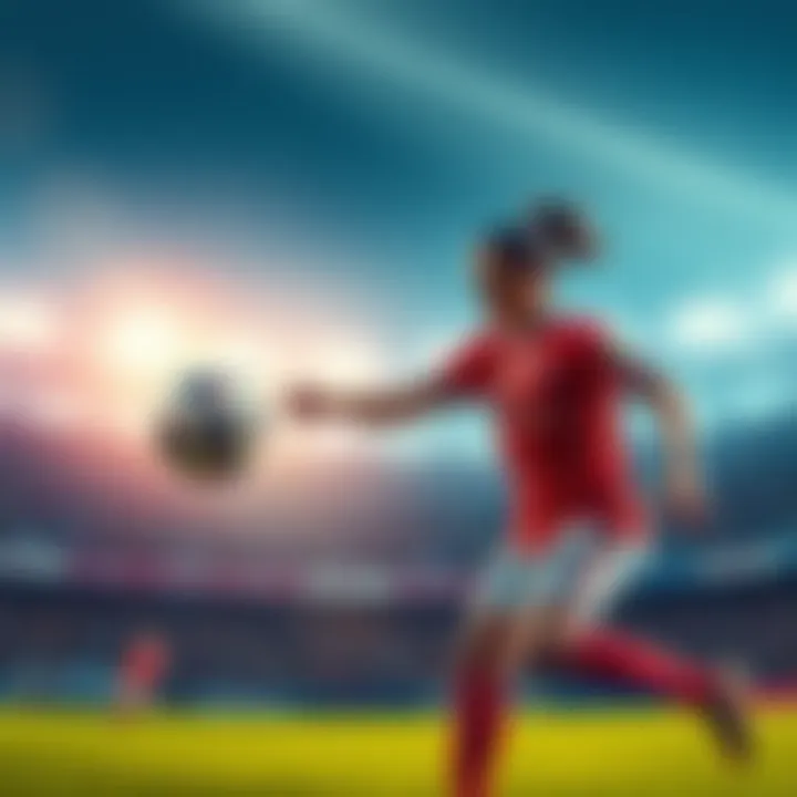 Player AT Passing the Ball to Noemie AT is urgently passing the ball to Noemie on the field during a tense moment of the game