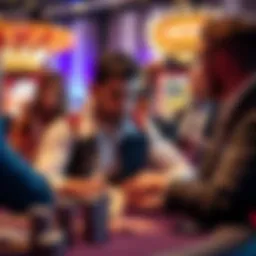 A distressed player pleading for money back after losing to a European professional at a casino, with shocked onlookers nearby