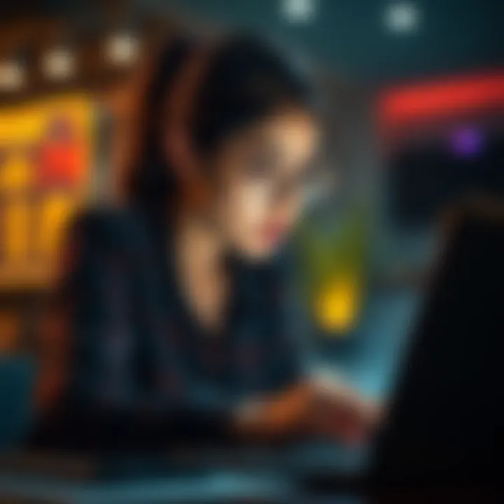 A woman looks concerned while checking her emails on a laptop, expressing disappointment over missing sports betting winnings.