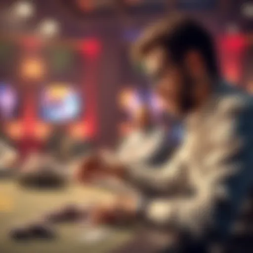 A player at a gaming table purchasing chips after successfully scoring a point