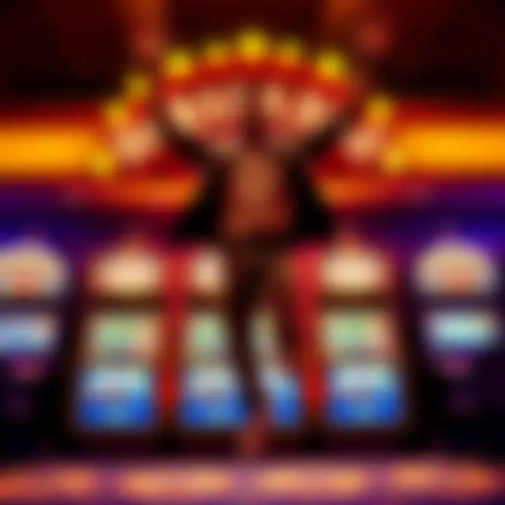 A happy player jumps up in excitement in front of a slot machine at Horseshoe Casino in Hammond, Indiana, after winning a jackpot.